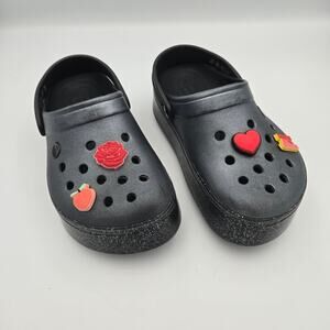 Crocs - Metallic Gray with Glitter Platform, Juniors Size 3
